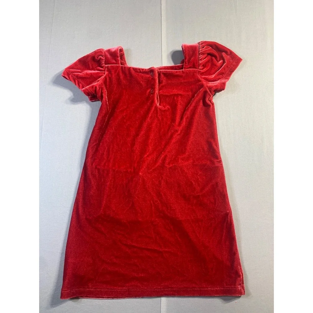 GAP Baby & Toddler Velour Bow Shift Dress size 5T Red